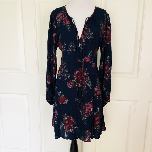 boho long sleeve mini dress